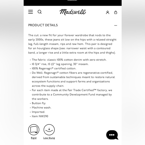 Madewell The Curvy Dean Easy Straight Jean (Nickelsville Wash) - Picture 2 of 8